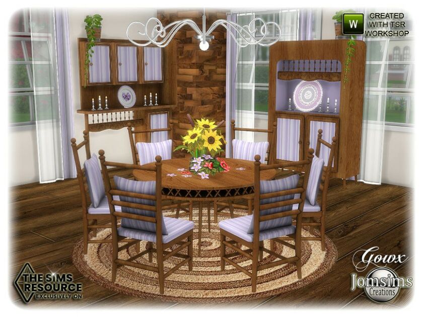 sims 4 cc gowx dining room by jomsims 2