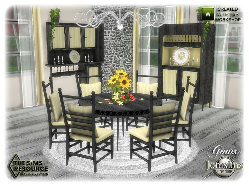 sims 4 cc gowx dining room by jomsims 3