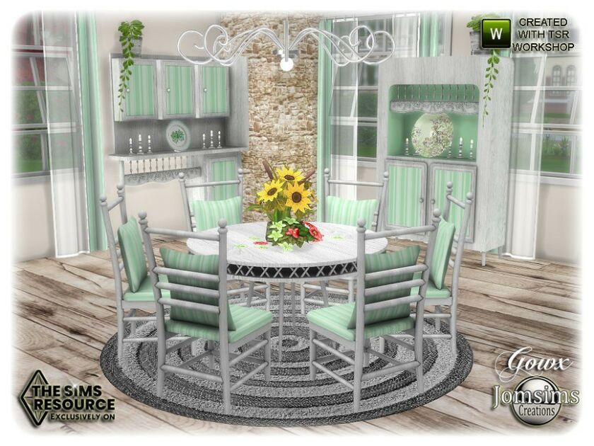 sims 4 cc gowx dining room by jomsims 4