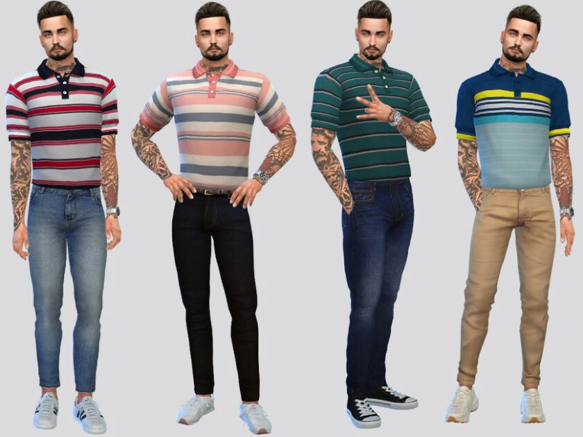 Grant Tucked Polo Shirts By Mclaynesims Sims 4 CC