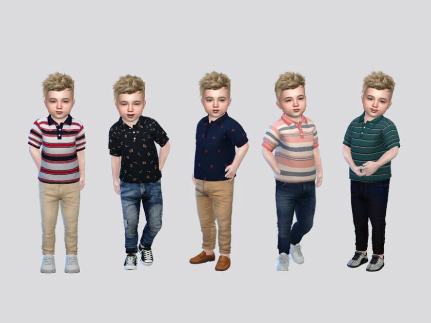 Grant Tucked Polo Shirts Toddler Sims 4 CC