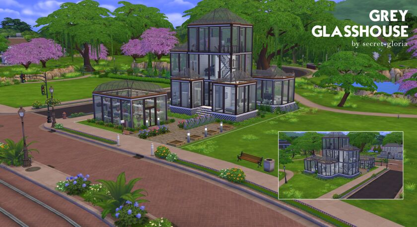 Grey Glasshouse By Secret-Gloria Sims 4 CC