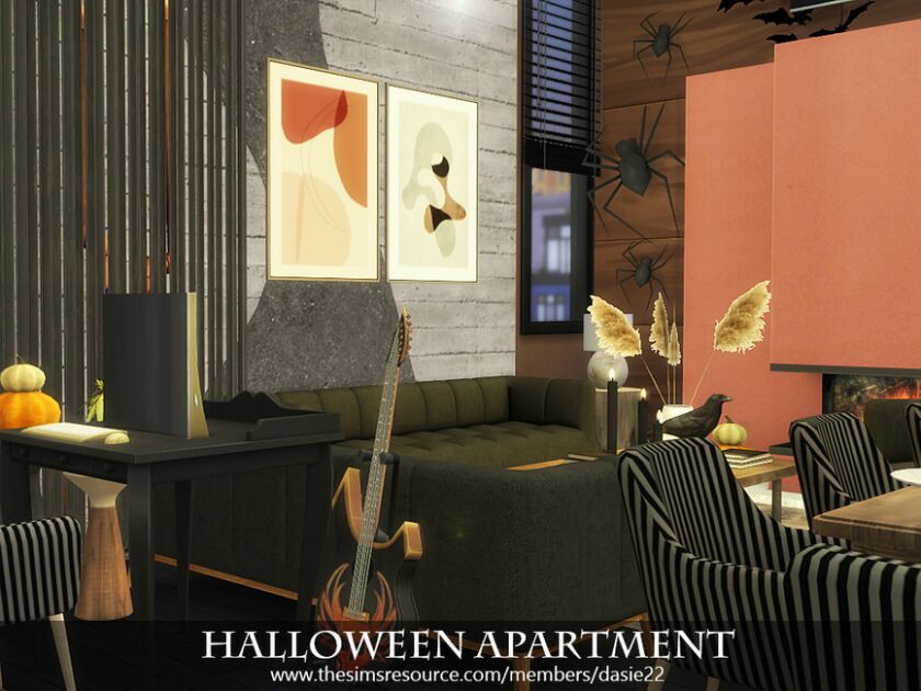 sims 4 cc halloween apartment by dasie2 3