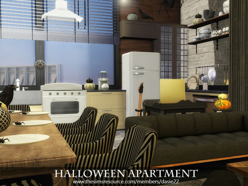 sims 4 cc halloween apartment by dasie2 4