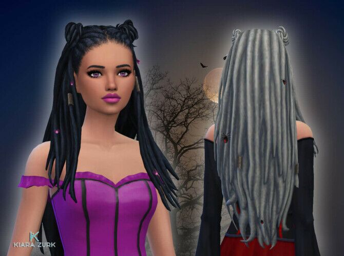 Halloween Hairstyle + Spider Accessory Sims 4 CC