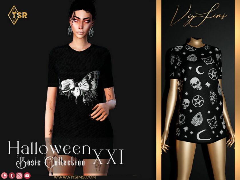 Halloween XXI [Basic Collection] – Long Shirt V.1 Sims 4 CC