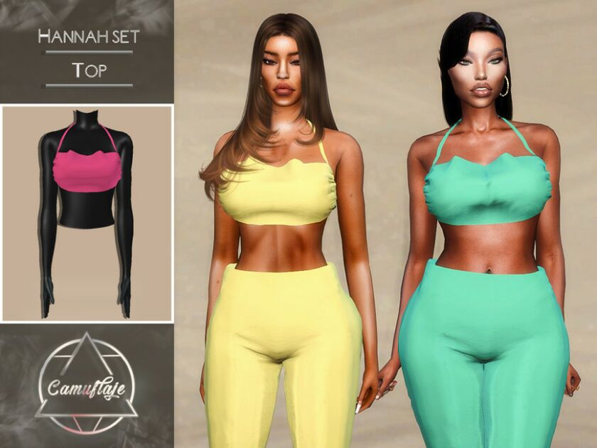 Hannah SET – TOP By Camuflaje Sims 4 CC