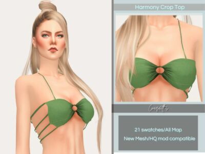 Harmony Crop TOP By Couquett Sims 4 CC