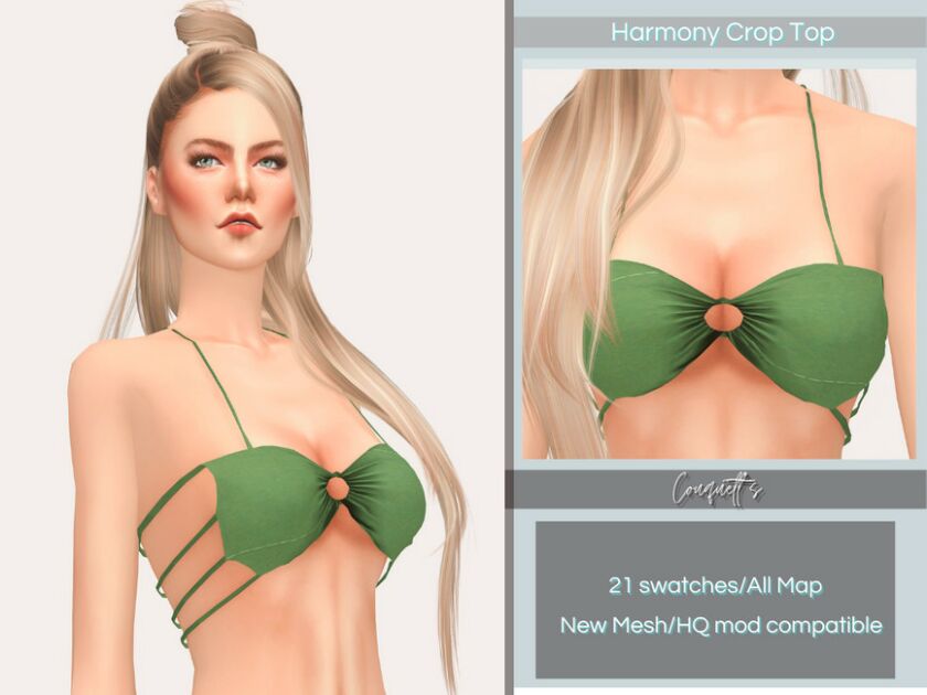 Harmony Crop TOP By Couquett Sims 4 CC