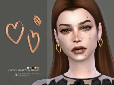 Hayden Hearts Earrings Sims 4 CC