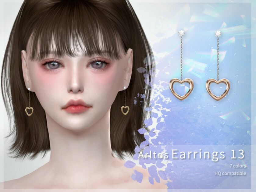 Heart Earrings / 13 By Arltos Sims 4 CC