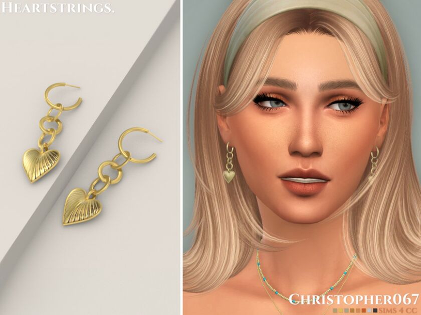 Heartstrings Earrings / Christopher067 By Christopher067 Sims 4 CC