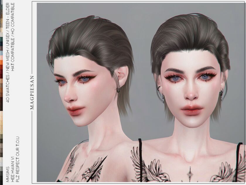 HEE Hwan Hair V1 By Magpiesan Sims 4 CC