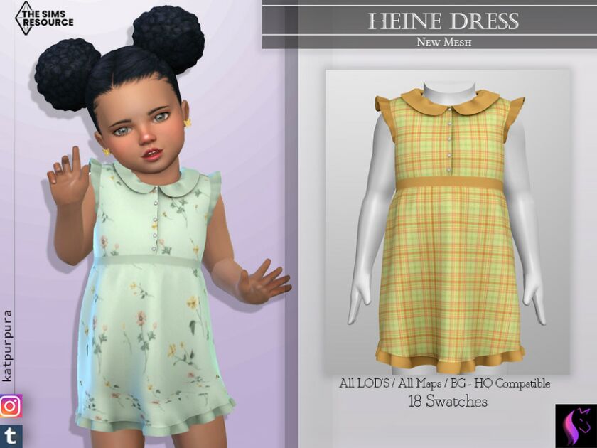 Heine Dress By Katpurpura Sims 4 CC