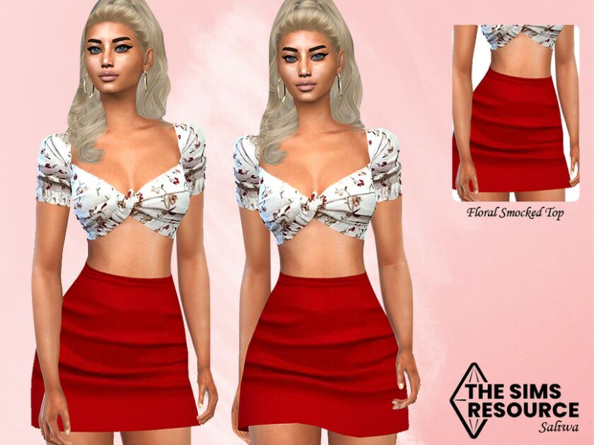 High Waisted RED Skirt By Saliwa Sims 4 CC