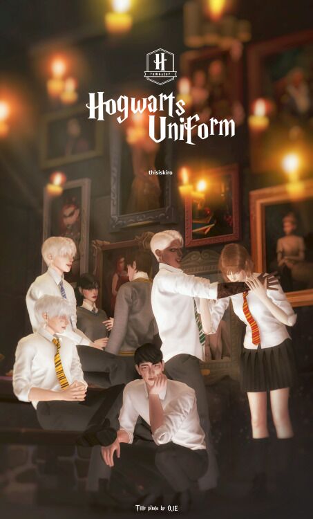 Hogwarts Uniform SET Remaster + Kids Version Sims 4 CC