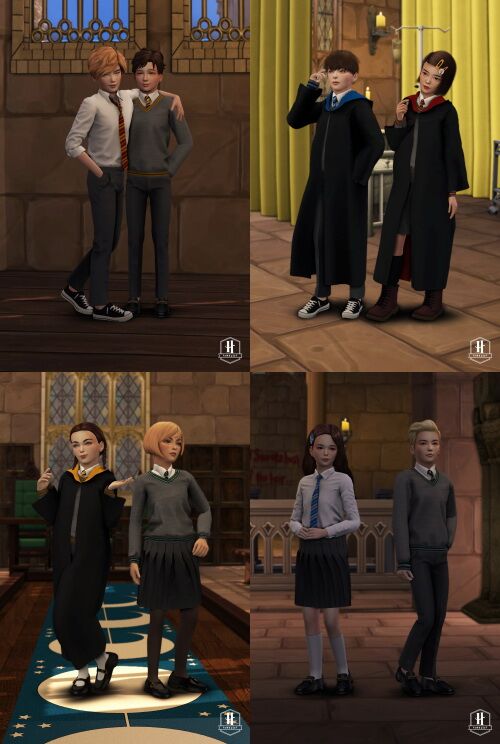 sims 4 cc hogwarts uniform set remaster kids version at kiro by kiro 4