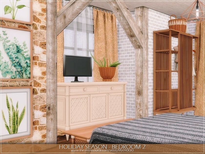 sims 4 cc holiday season bedroom 2 by mychqqq 2