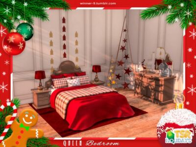 Holiday Wonderland – Queen Bedroom Sims 4 CC