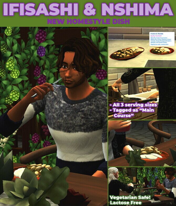 Ifisashi & Nshima Custom Recipe By Robinklocksley Sims 4 CC