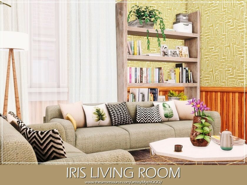 sims 4 cc iris living room by mychqqq 2