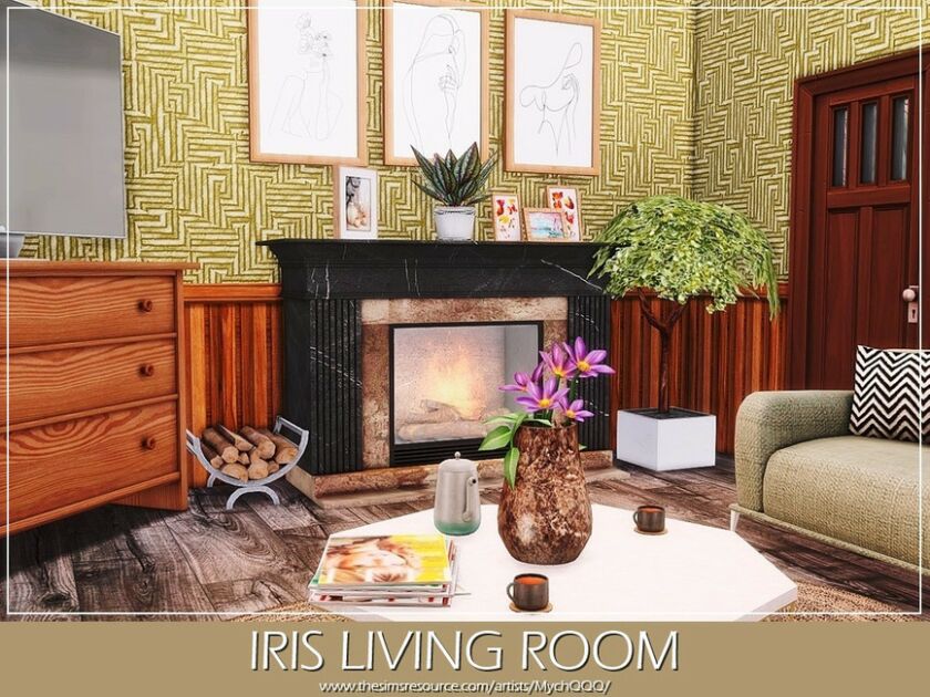 sims 4 cc iris living room by mychqqq 3