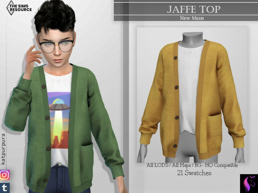 Jaffe TOP By Katpurpura Sims 4 CC