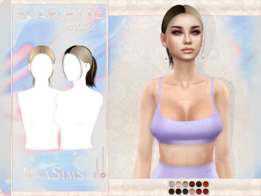 Scarlette (Hairstyle) By Javasims Sims 4 CC