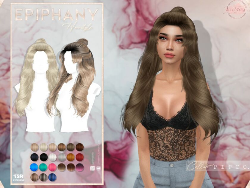 Javasimsxpipco Collab- Epiphany (Hairstyle) Sims 4 CC