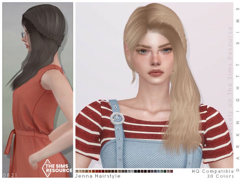 Jenna Hairstyle By Darknightt Sims 4 CC