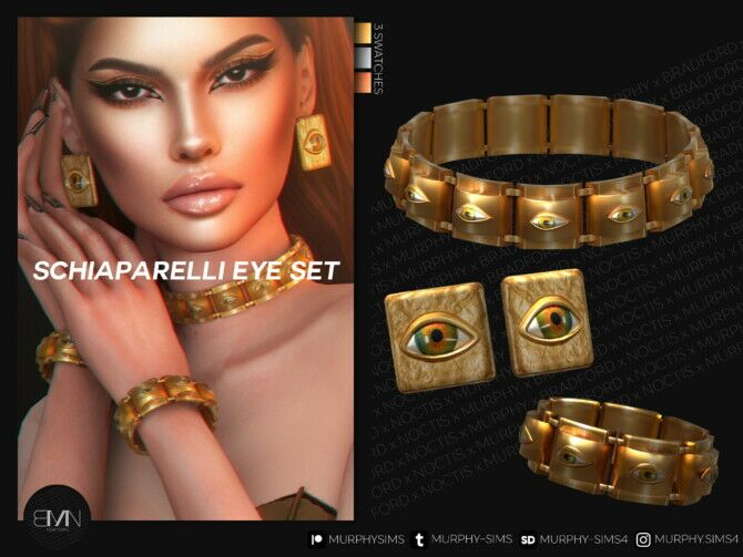 Jewellery EYE SET By Murphy Sims 4 CC