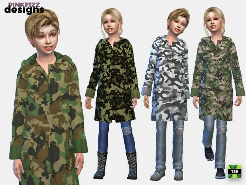 Junior Camo Coat By Pinkfizzzzz Sims 4 CC