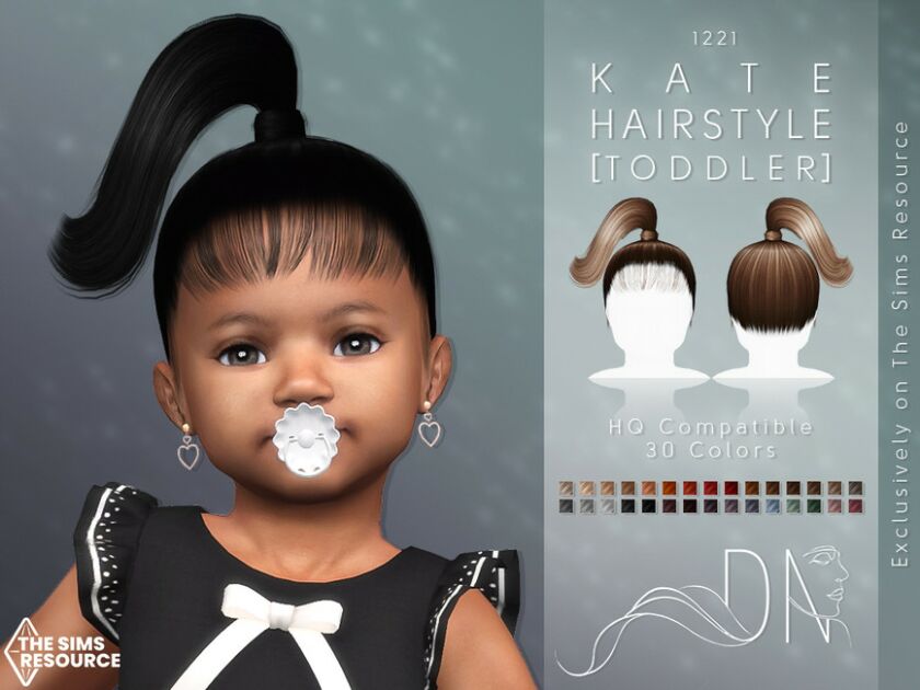 Kate Hairstyle V2 [Toddler] By Darknightt Sims 4 CC