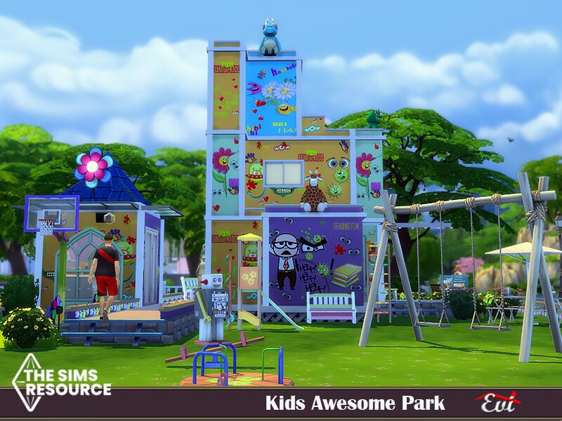 sims 4 cc kids awsemome park by evi 2