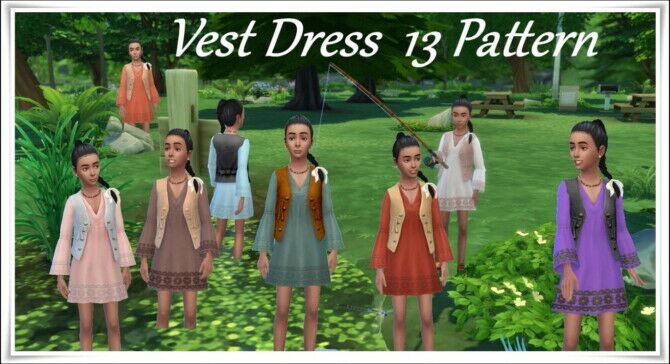 Kids Vest Dress Sims 4 CC