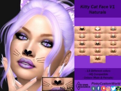 Kitty CAT Face V1 Naturals By Pinkycustomworld Sims 4 CC