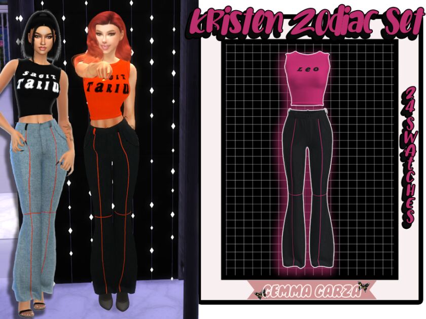 Kristen Zodiac SET ♥ By Gemmagarza Sims 4 CC