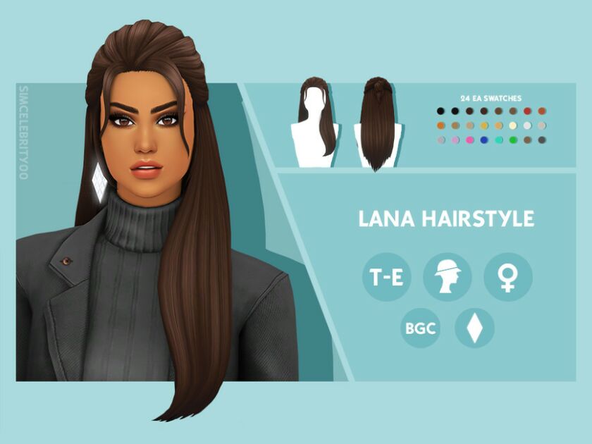 Lana Hairstyle By Simcelebrity00 Sims 4 CC