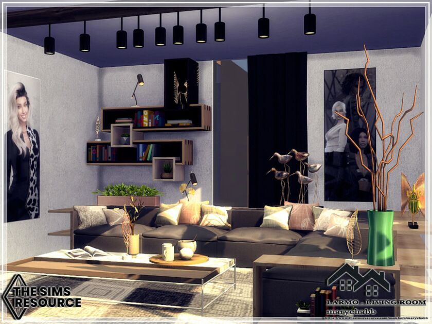 sims 4 cc larmo living room by marychabb 2