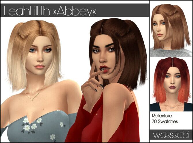 Leahlillith Abbey Hair Retextured Sims 4 CC