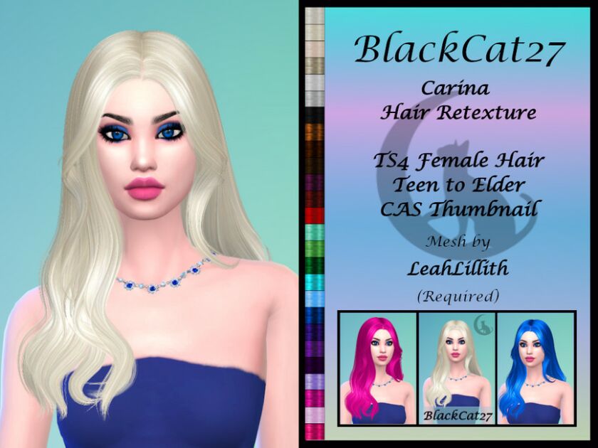 Leahlillith Carina Hair Retexture (Mesh Needed) By Blackcat27 Sims 4 CC