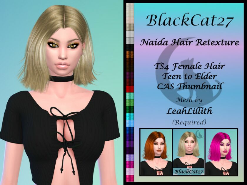 Leahlillith Naida Hair Retexture By Blackcat27 Sims 4 CC