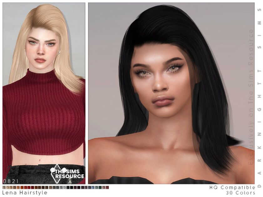 Lena Hairstyle By Darknightt Sims 4 CC