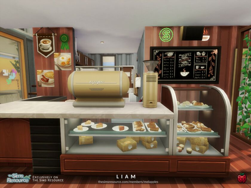 sims 4 cc liam cafe by melapples 2