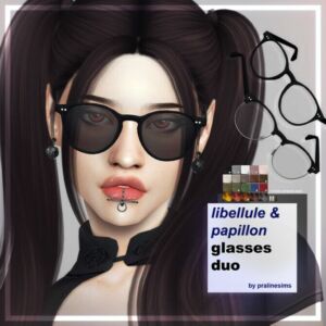 Libellule & Papillon Glasses DUO Sims 4 CC