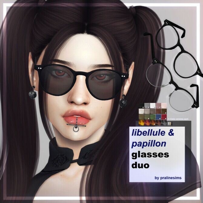 Libellule & Papillon Glasses DUO Sims 4 CC