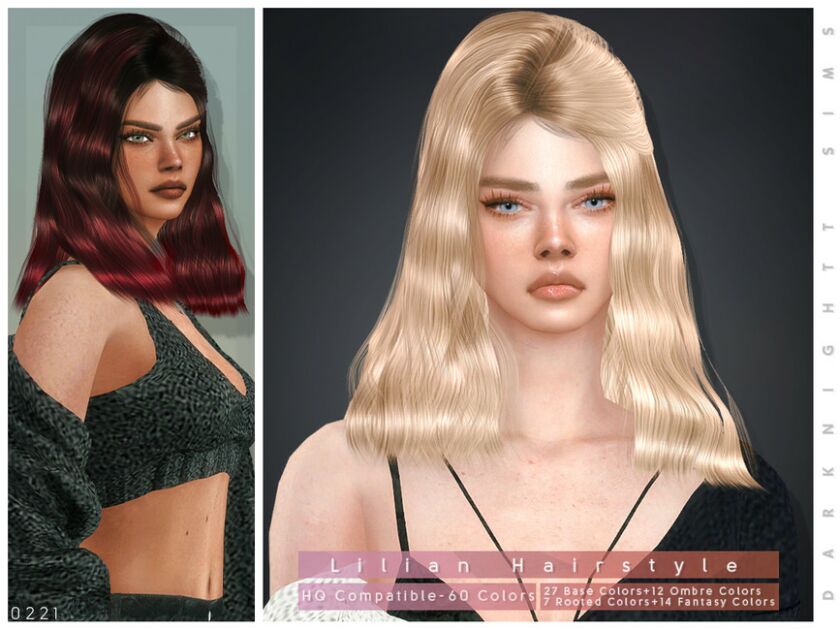 Lilian Hairstyle By Darknightt Sims 4 CC