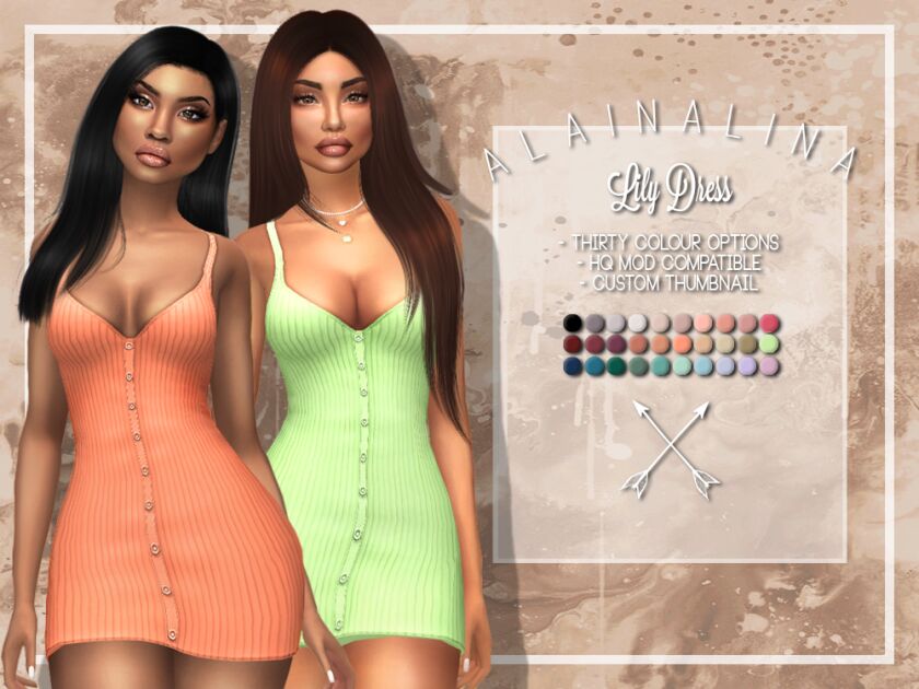 Lily Dress By Alainalina Sims 4 CC