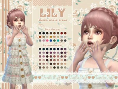 Lily Dutch Braid Crown Hair (Toddler) Sims 4 CC