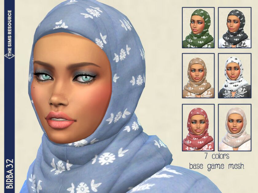 Linen Hijab By Birba32 Sims 4 CC